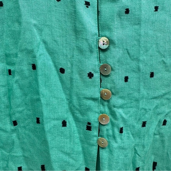Fridaze linen Green Button-Up Women's Top size L - Picture 7 of 9
